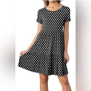 Levaca Women Summer Ruffle Loose Swing Casual Dress